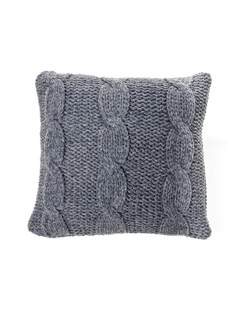 Brunelli Cable Knit Toss Cushion in Navy & Grey