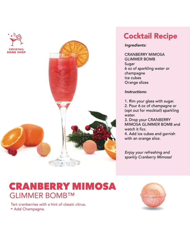 Cocktail Bomb Shop Cranberry Mimosa Glitter Cocktail Bomb | Package of 4