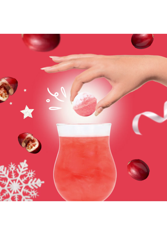 Cocktail Bomb Shop Frosted Cranberry Glitter Cocktail Bomb | Package of 4