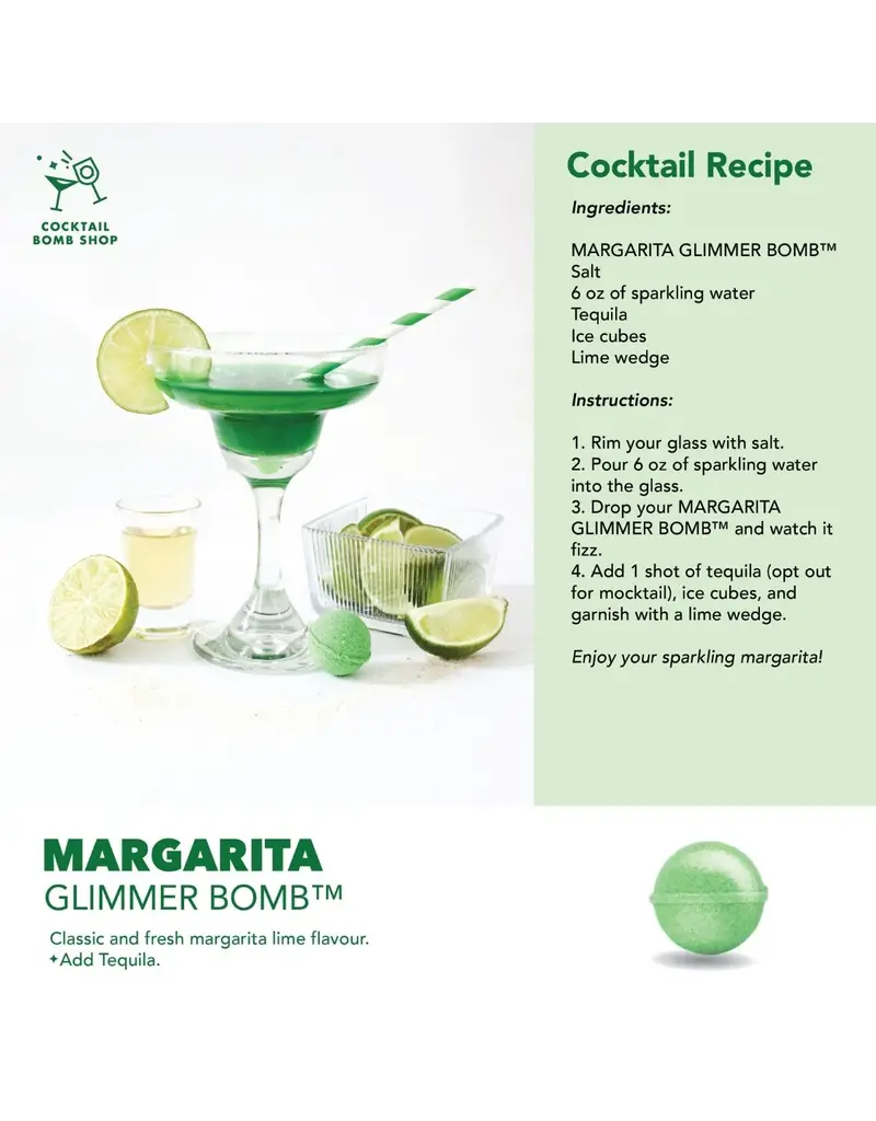 Cocktail Bomb Shop Margarita  Glitter Cocktail Bomb | Package of 4