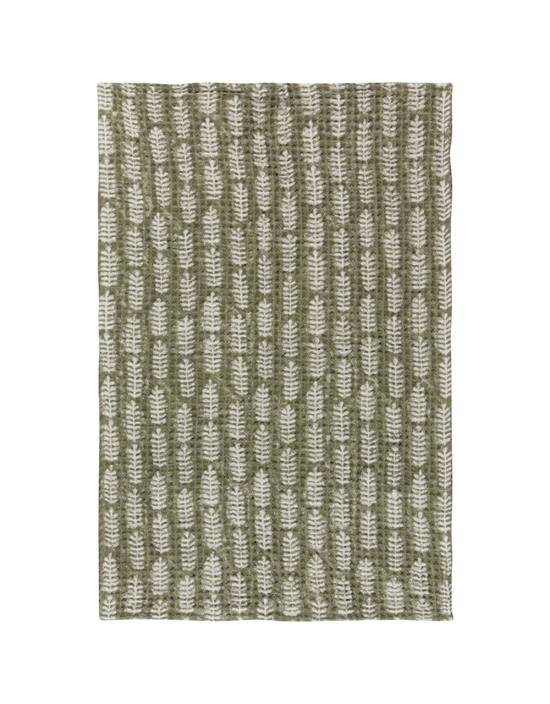 Danica Fern Block Print Waffle Dishtowel