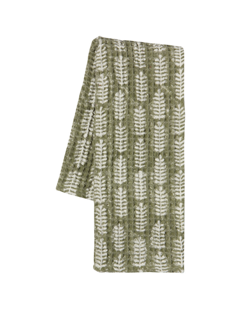 Danica Fern Block Print Waffle Dishtowel