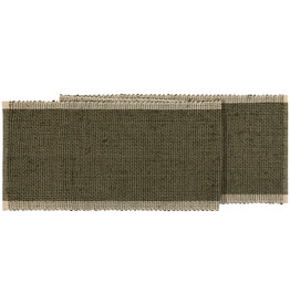 Danica Olive Lattice Woven Cotton Table Runner 13"x72"
