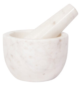 Danica White Marble Mortar and Pestle