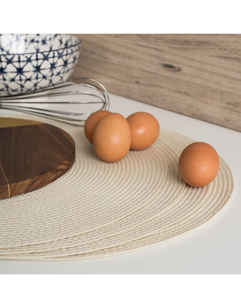 Danica Ivory Round Woven Placemat