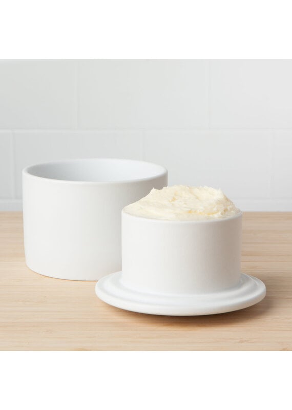 Danica Matte White Stoneware Butter Crock