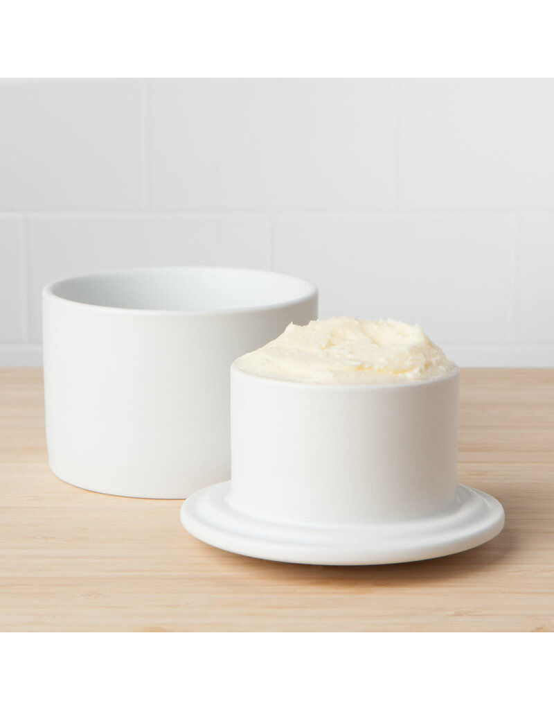 Danica Matte White Stoneware Butter Crock
