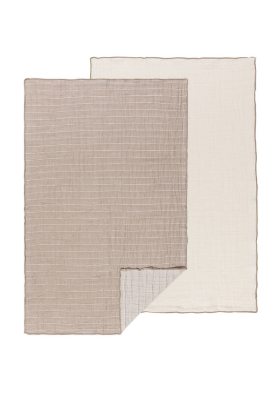Danica Dove Gray Double Weave Cotton Dishtowels Set of 2