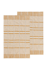 Danica Saffron Woven Check Cotton Dishtowels Set of 2
