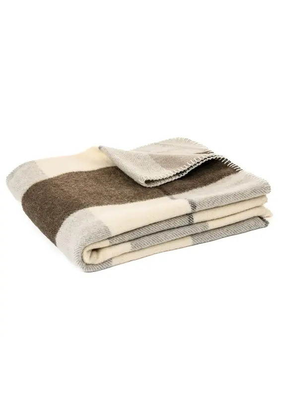 Brunelli Fudge Plaid Wool Throw
