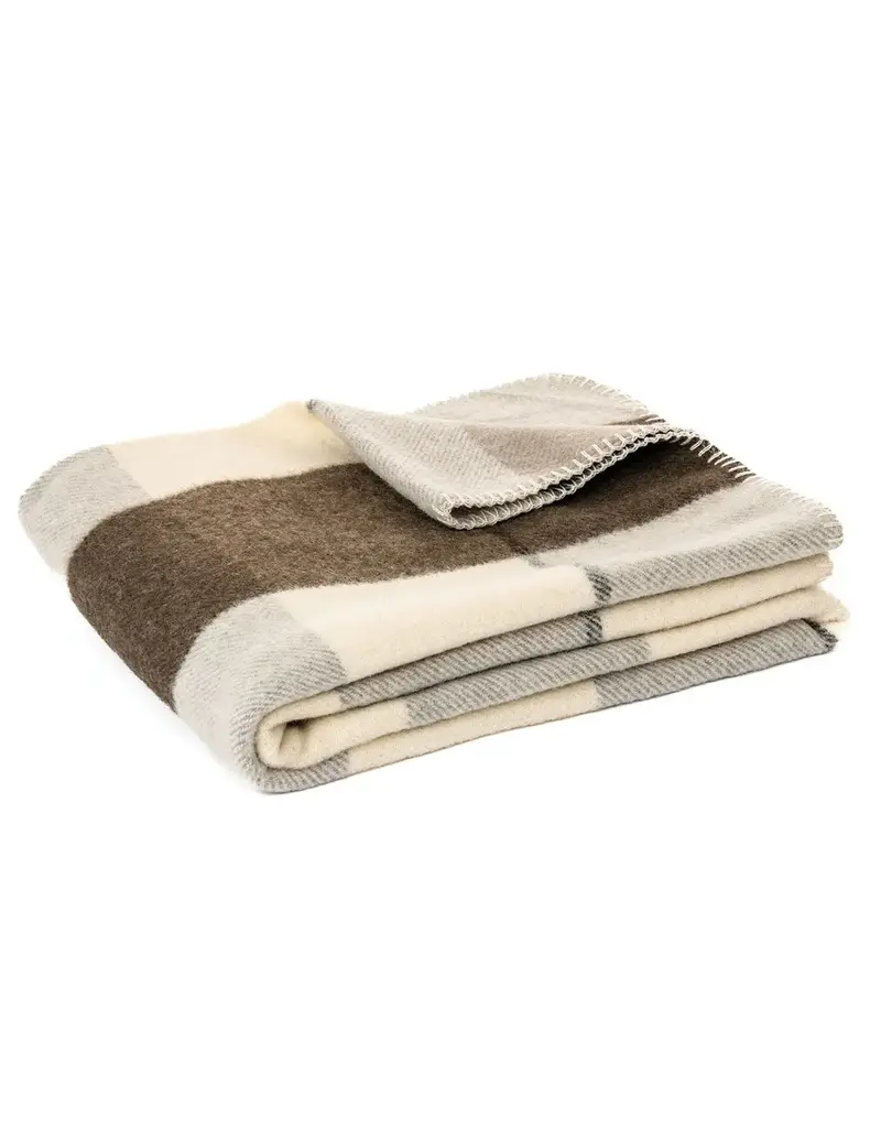 Brunelli Fudge Plaid Wool Throw