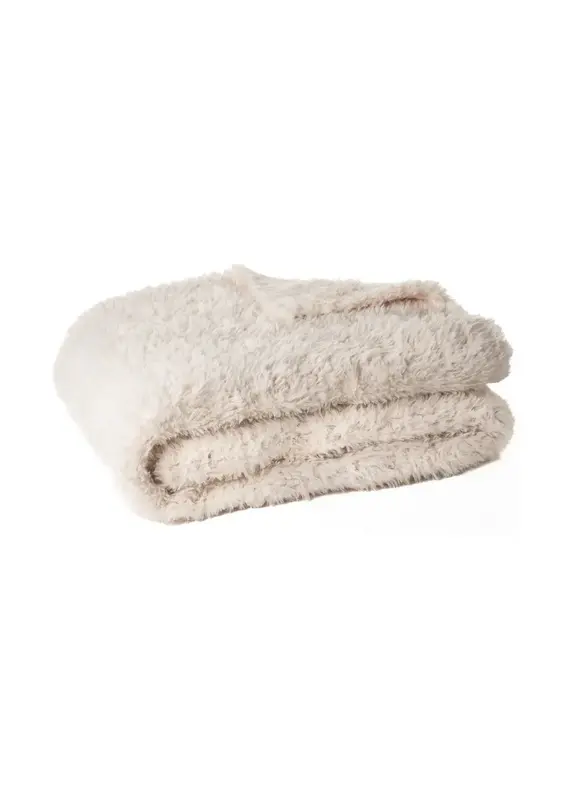 Brunelli Cream Faux Fur Soft Throw