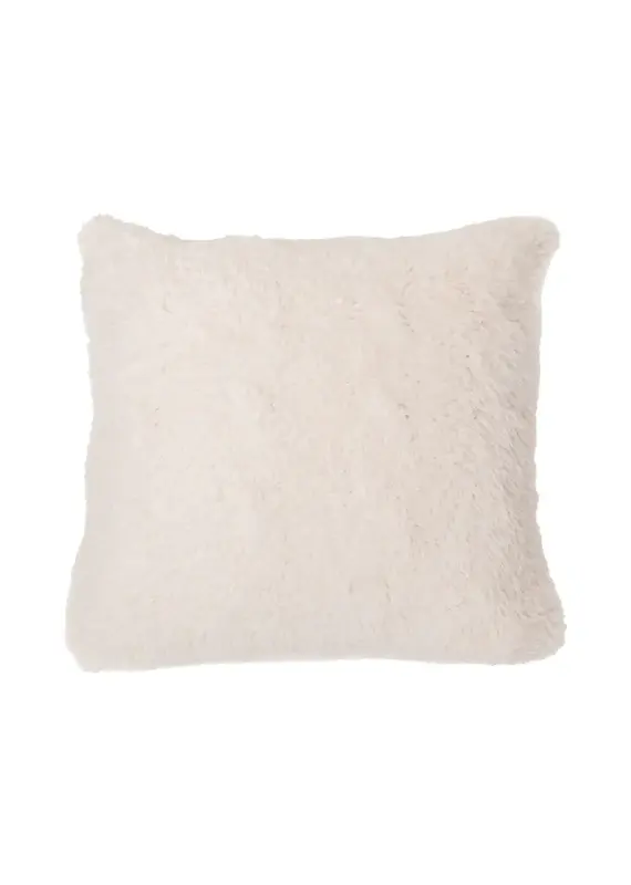 Brunelli Soft Faux Fur Cream Toss Cushion | Plush Throw Pillow for Home Décor