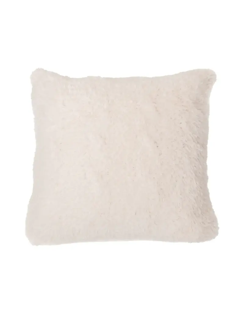 Brunelli Soft Faux Fur Cream Toss Cushion | Plush Throw Pillow for Home Décor