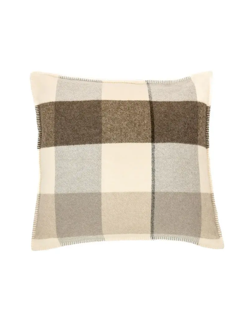 Brunelli Fudge Plaid Wool Toss Cushion