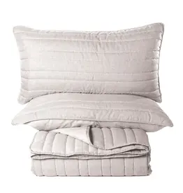 Brunelli Brunelli Natural Stitch Quilt Set with Pillow Shams - Soft Luxury Bedding