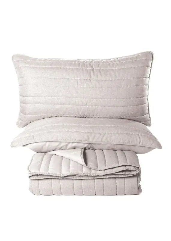 Brunelli Brunelli Natural Stitch Quilt Set with Pillow Shams - Soft Luxury Bedding