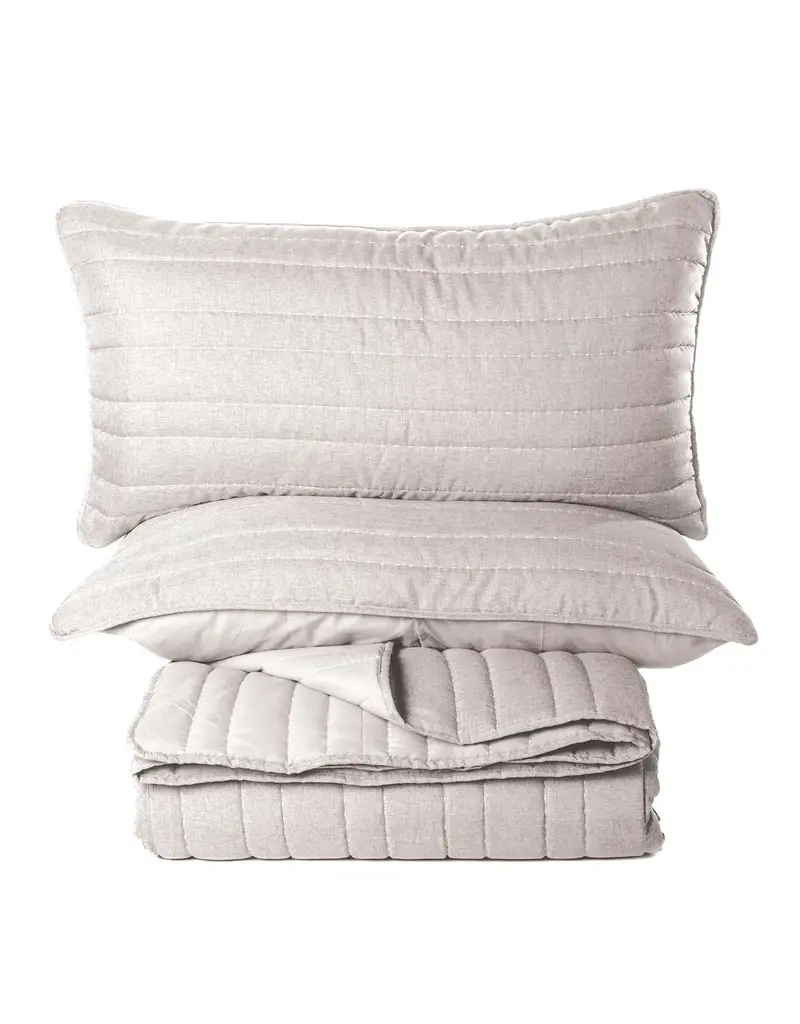 Brunelli Brunelli Natural Stitch Quilt Set with Pillow Shams - Soft Luxury Bedding