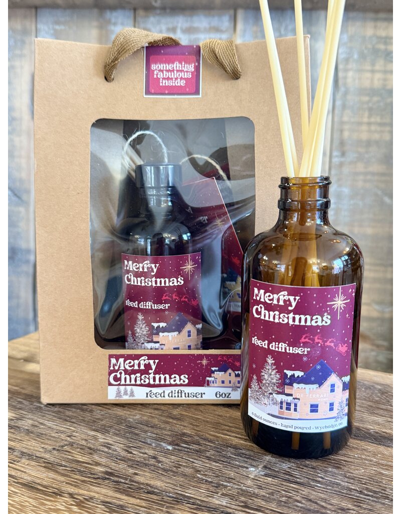DeFerrari Candles Merry Christmas Holiday Reed Diffuser Set - Handcrafted Festive Luxury Home Fragrance