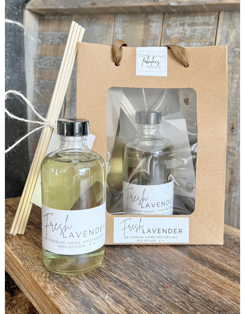 DeFerrari Candles Fresh Lavender Reed Diffuser Set - Pure Calming Fragrance by De Ferrari Home
