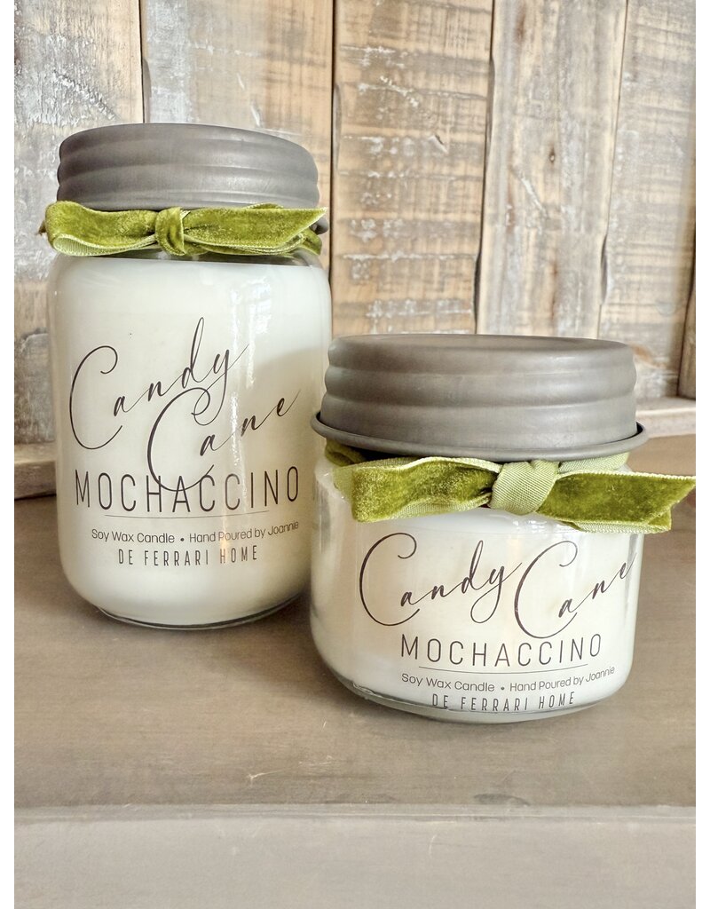DeFerrari Candles Candy Cane Mochaccino Soy Wax Candle - Mason Jar Collection