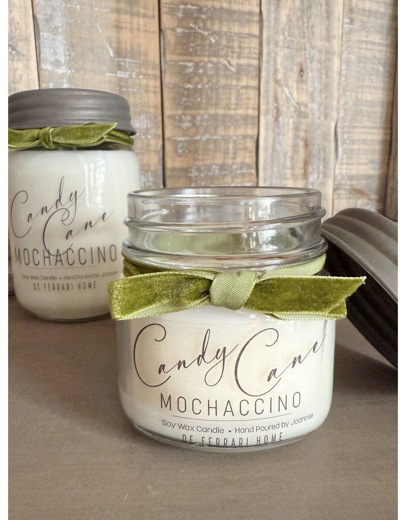 DeFerrari Candles Candy Cane Mochaccino Soy Wax Candle - Mason Jar Collection