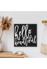 Black Wood Framed Script Sign | 13" Square Wall Decor | Made in Toronto Canada