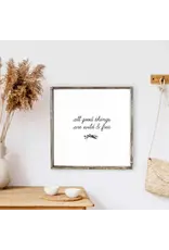 All Good Things Are Wild & Free Wood Sign 13x13" | Espresso Stained Frame | Ontario Canada