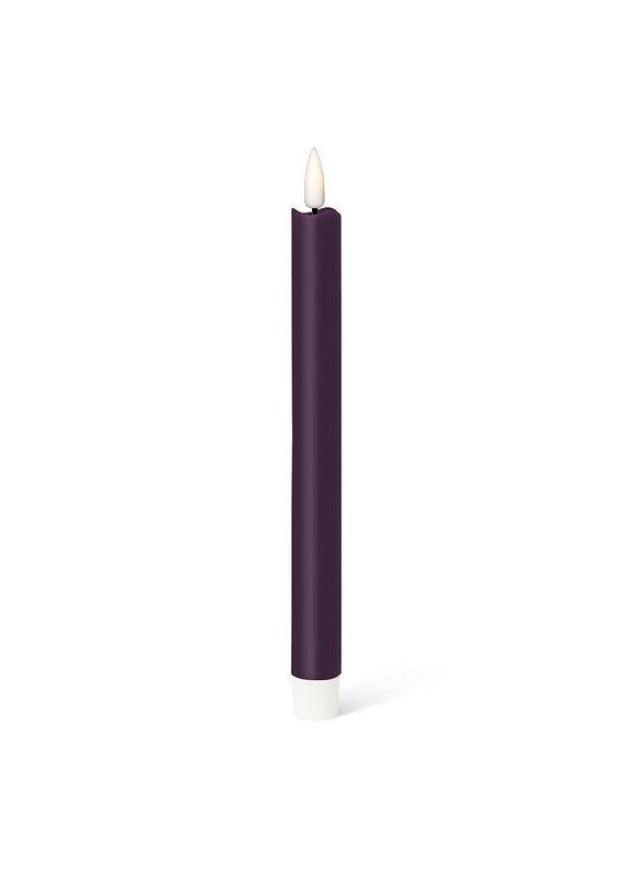 Abbott Collection Flameless LED Taper Candle. Set of 2 | Deep Purple