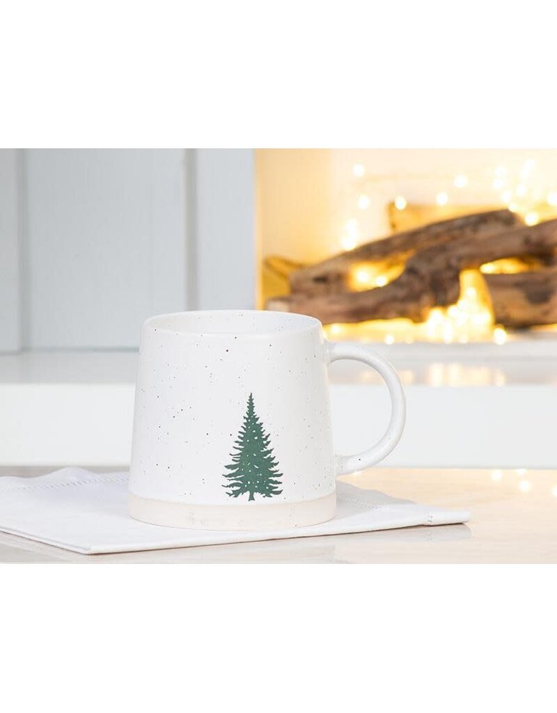 Abbott Collection Stoneware Speckled Mug with Tree