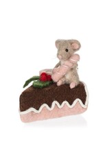 Abbott Collection Holiday Mouse with Iced Cake Ornament