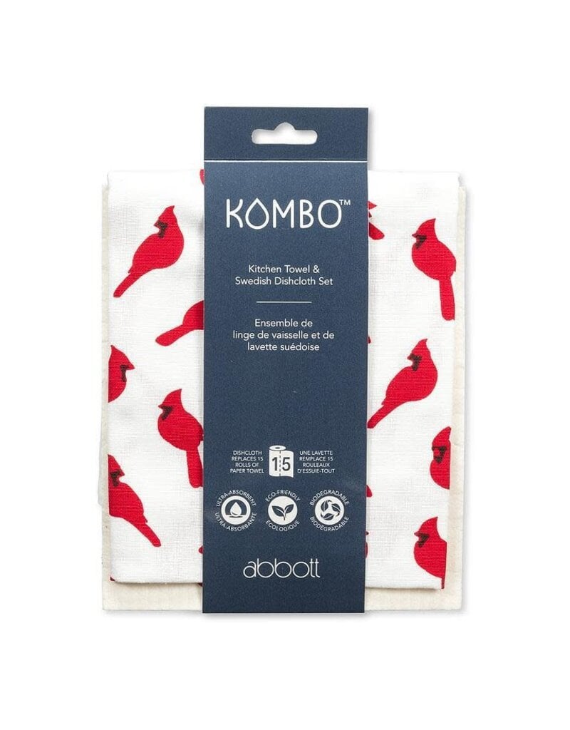 Abbott Collection Cardinals Dishcloth & Kitchen Towel Set