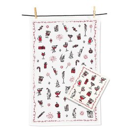 Abbott Collection Cocktails Dishcloth & Kitchen Towel Set