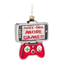 Abbott Collection One More Game Gamer Glass Ornament
