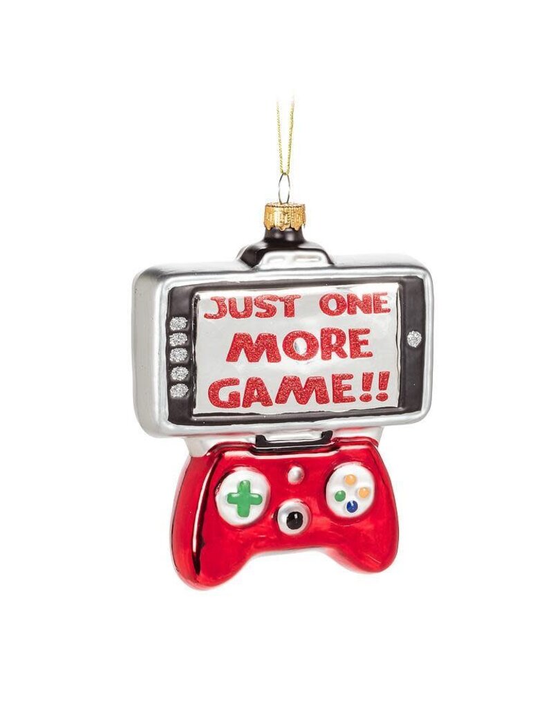 Abbott Collection One More Game Gamer Glass Ornament