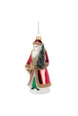 Abbott Collection Father Christmas Glass Ornament