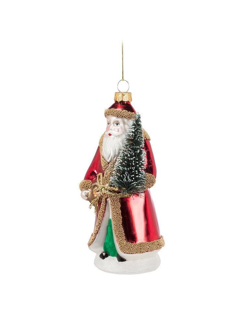 Abbott Collection Father Christmas Glass Ornament