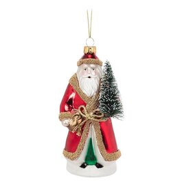 Abbott Collection Father Christmas Glass Ornament