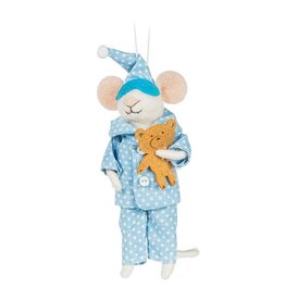 Abbott Collection Pajama Mouse with Teddy Ornament