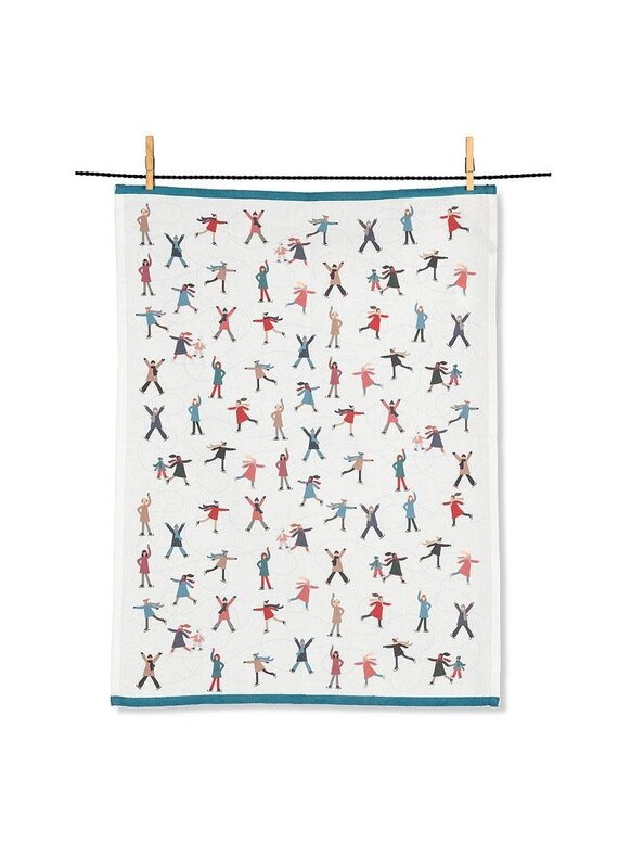 Abbott Collection Twirling Skaters Kitchen Towel