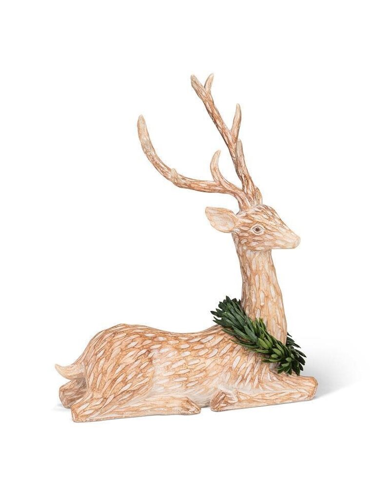 Abbott Collection Resting Deer with Wreath
