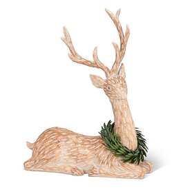 Abbott Collection Resting Deer with Wreath