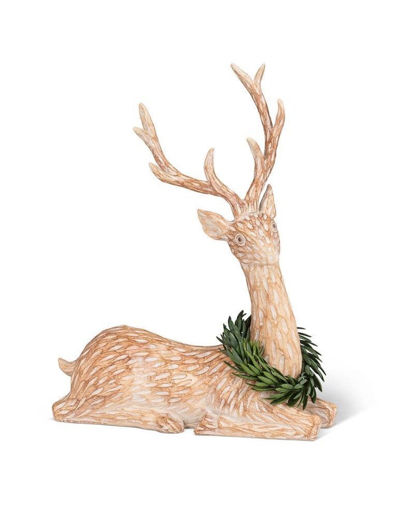 Abbott Collection Resting Deer with Wreath