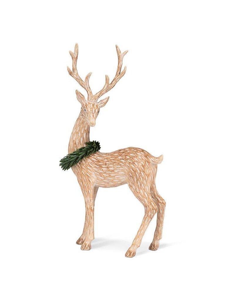 Abbott Collection Standing Deer with Wreath