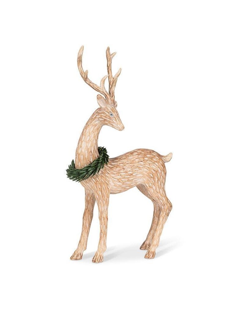 Abbott Collection Standing Deer with Wreath