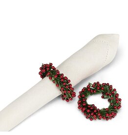 Abbott Collection Beaded Wreath Napkin Ring