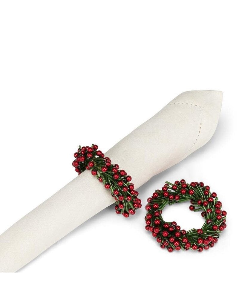 Abbott Collection Beaded Wreath Napkin Ring