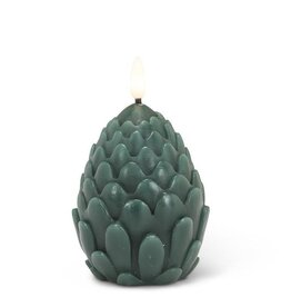 Abbott Collection Dark Green Pinecone LED Candle  | sm