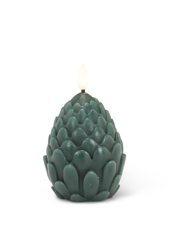 Abbott Collection Dark Green Pinecone LED Candle  | sm