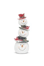 Abbott Collection Stacked Snowmen with Cardinals